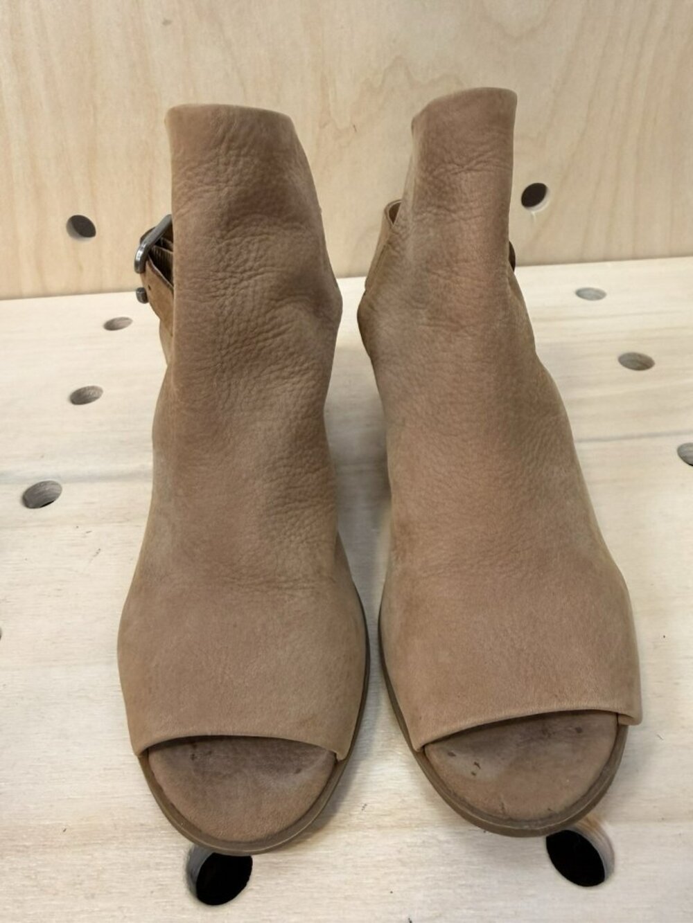 Lucky Brand Sesame Bray Heel Open Toe Leather Boho Tan Heels Size 7 EU 37 $119 - Picture 8 of 12